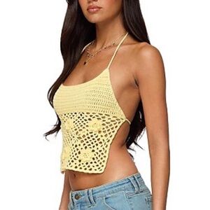 NWT Edikted Miel Crochet Halter Top